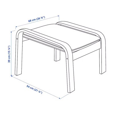 Birch Veneer/hillared Multicolor, Footstool